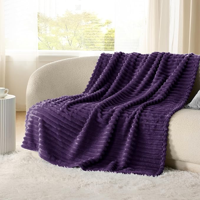 Bedsure Soft Twin Blanket for Bed Decor Gifts Purple 60"x80" | Birthday Gifts - Image 8