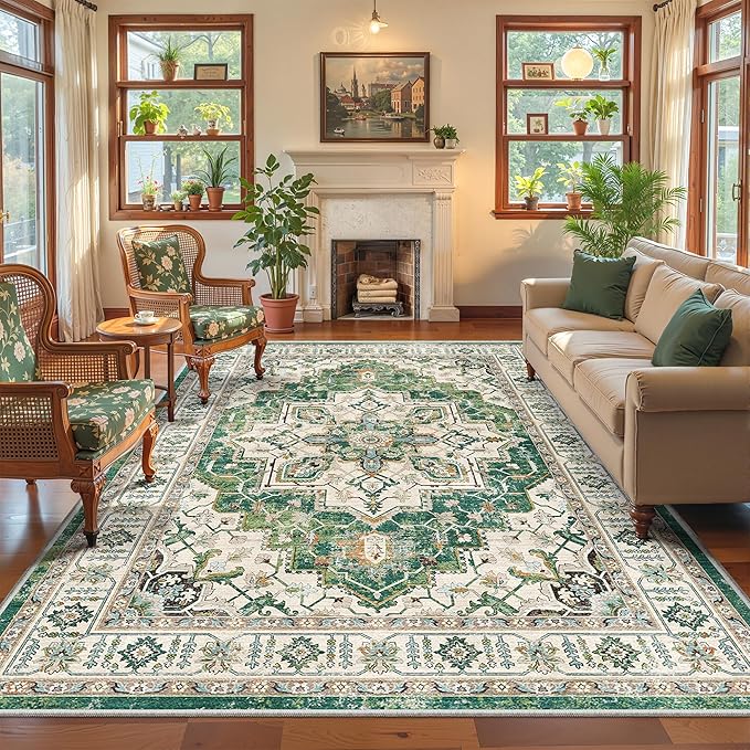 5x7 Area Rugs for Living Room, Large Washable Rug, Dining Room, Low Pile - Image 4
