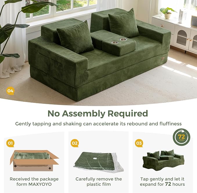 MAXYOYO Convertible Sofa Bed, Folding Sleeper Chair - Image 8