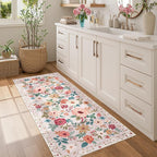 DUKINO 2x5 Runner Rug, Floral Washable Rug - Image 3