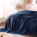 BEDELITE Fleece Blanket Soft Plush Queen Size Bed Blanket Navy 90"x90" | Ultra by BEDELITE