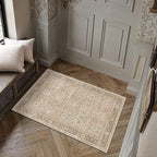 Schweek Khaki 2x3 Entryway Rug Non-Slip Washable Rugs by Schweek
