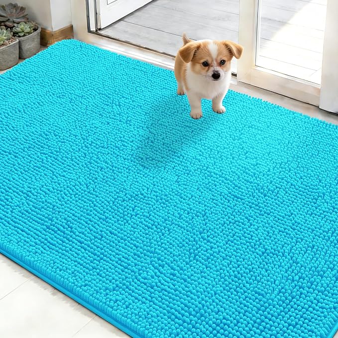 OLANLY Dog Door Mat for Muddy Paws 48x30, Super Absorbent Chenille Mud Mat | by OLANLY