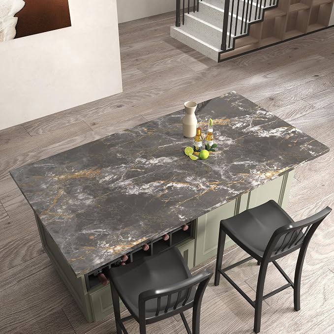 BAYYA Countertop Covers Peel and Stick Wallpaper Glossy Marble Contact Paper - Image 8