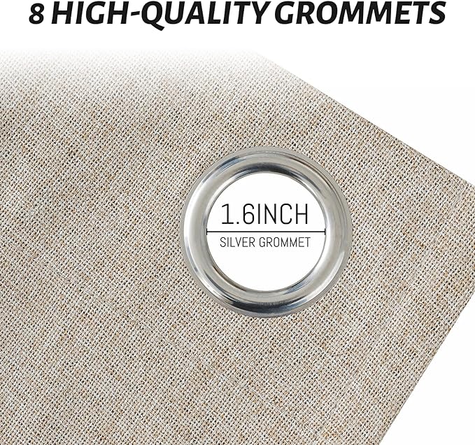 Yakamok Natural Linen Textured Curtains 96 Inches Long - Image 4