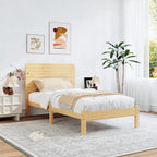 BOSRII 12in High Solid Bamboo Wood Platform Twin Size Bed Frame - Image 4