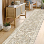 Yamaziot Washable Runner Rug, Low Pile, Soft Distressed Floor Carpet - Image 5