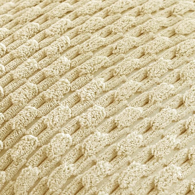 Set of 4 Pale Yellow Decorative Throw Pillow Covers 22x22 Inch Corduroy Pillow - Image 5
