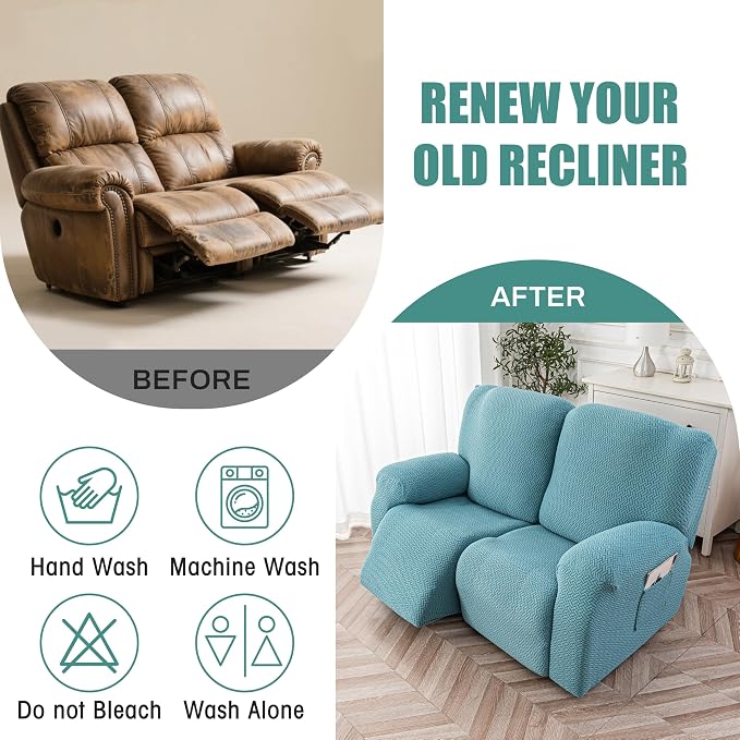 Genina Recliner Loveseat Cover Stretch Couch Covers Sofa slipcover - Image 5