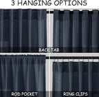Extra Long Vintage Blue Linen Curtains 120 Inch - Image 2