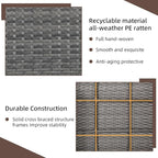 4 Piece Patio Ratten Set Outdoor Furniture Set Wicker Conversation Set - Image 5