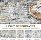 LOONGRUG 7x9 Area Rug Washable Large Neutral Modern Living Room Rugs | Abstract - Image 8