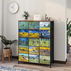EXOTICA Large Chest of Drawers 15 Drawer Dresser Van Gogh Tall Fabric Dresser - Image 3
