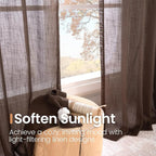 BGment Brown Linen Curtains 84 Inch Length - Image 5
