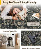 RELEANY Washable Area Rug, Square 6'x6', Water Repellent, Pet Friendly - Image 3