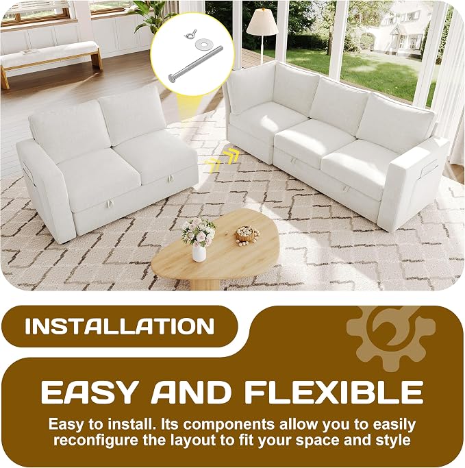 83.5" Sectional Sleeper Sofa - Image 7