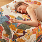 LUTBM Boho Throw Blanket for Bed 100% Cotton Soft Lightweight Quilt Floral - Image 9