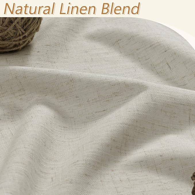 Extra Long 100% Blackout Linen Curtains - Image 3