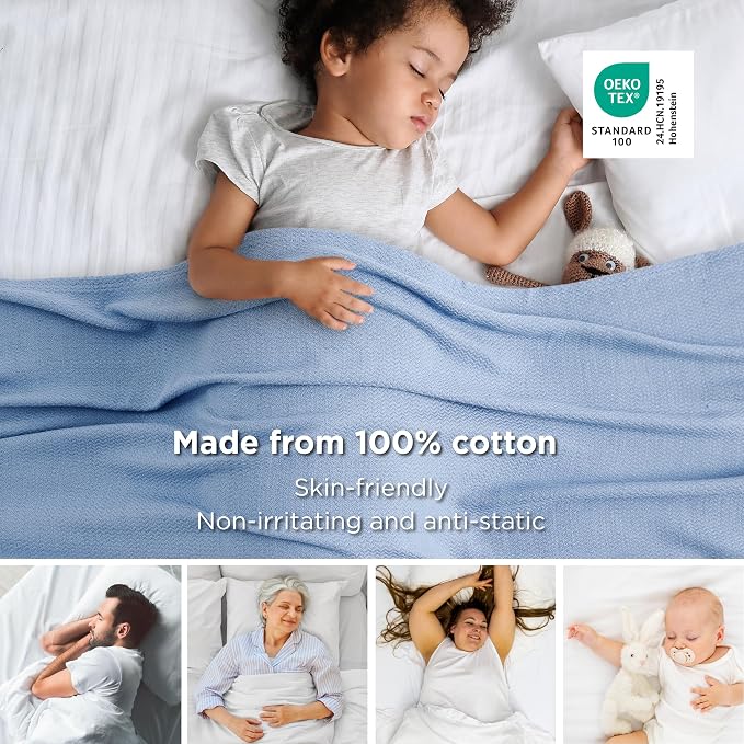 Bedsure GentleSoft 100% Cotton Blanket Queen Size - Image 2
