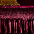 GLORY SEASON Velvet Sofa Cover Soft Decorative Luxurious Solid Exquisite Ruffle - Image 5