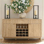 OKD Fluted Wine Bar Cabinet, 3 Drawers, 4 Glass Holders & 12 Wine Racks - Image 8