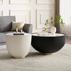 Round Marble Coffee Table Set of 2, 2 Piece Coffee Table and End Table - Image 6
