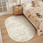 3x5 Oval Rug for Bedroom, Washable Area Rug, Living Room, Neutral Rug, Stain - Image 4
