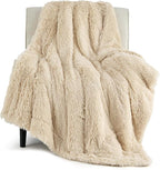 Bedsure GentleSoft Fluffy Beige Throw Blanket by Unknown