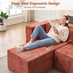MONVANE Modular Sectional Sofa, Oversized 12 Seat Convertible U Shaped Couch - Image 6