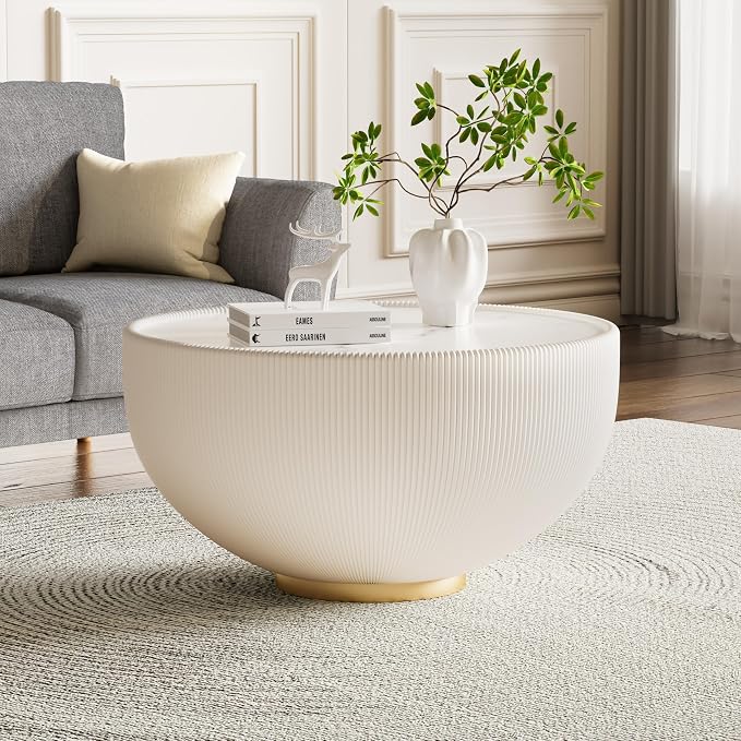 SSLine Bowl-Shape Coffee Table Set of 2 Modern Sintered Stone Top Nesting - Image 6