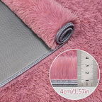 2x6 Bedside Area Rugs for Bedroom Soft Fluffy Shag Blush Pink Rug for Hallway - Image 5