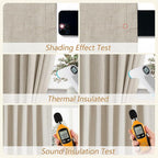 100% Blackout Linen Curtains for Bedroom 84 inches Long, Thermal Insulated Room - Image 5