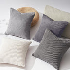 Topfinel Corduroy Throw Pillow Covers Pack of 2 Gray 16"x16" No Insert - Image 2