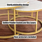 AT-VALY Coffee Table Set of 2 Nesting Tables, Round Sofa Table - Image 8