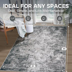 Aelenmu 6x9 Area Rugs for Living Room Bedroom Dining Room Washable Black | Soft - Image 2