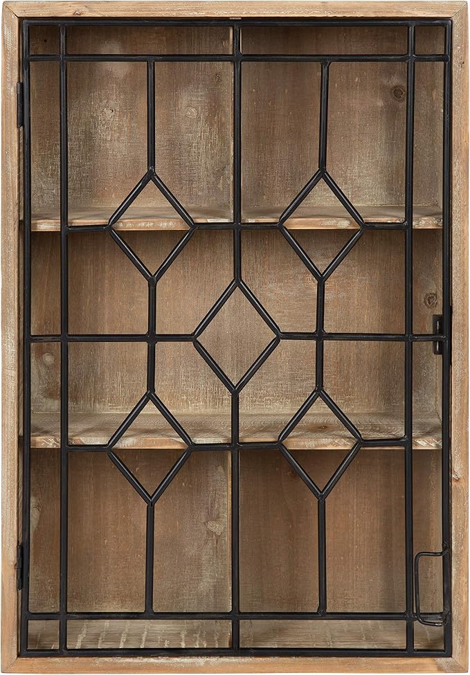Kate and Laurel Megara Decorative Wooden Wall Hanging Curio Cabinet - Image 4