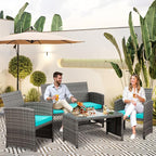 SUNLEI 4-Piece Outdoor Patio Furniture Set, Rattan Chair Wicker Conversation Set - Image 5