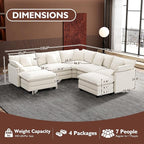Ihanherry 114" V-Shaped Modern Sofa Modular Sectional Cloud Couch - Image 2