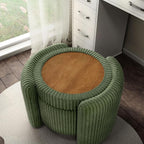 Furniture of America Lennox Modern Chenille 25-inch Round Storage Ottoman - Image 12