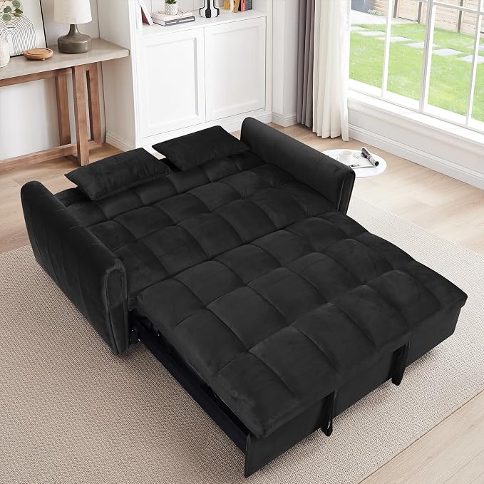 65 Inch Convertible Sleeper Sofa, 3-in-1 Sleeper Loveseat - Image 6
