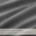 Dark Grey Pleated Thick Linen Blackout Curtains 105 Inches Long - Image 3