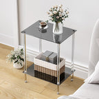 Tempered Glass Side Tables Set of 2 Acrylic End Table - Image 4