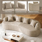 Oversized Sectional Sofa for Living Room, Modern Luxury Plush Chenille 4-Seater - Image 8
