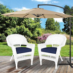 Jeco Wicker Chair with Blue Cushion - Image 8