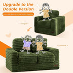 MAXYOYO Extra Wide Kids Bean Bag Chair, Comfy Faux Fur Bean Bag Sofa - Image 4