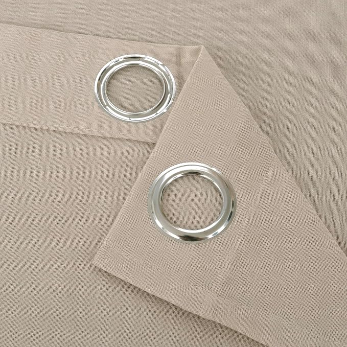 YoungsTex Tan Linen Semi Sheer Curtains 84 Inches Long - Image 7