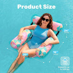 SLOOSH Inflatable Pool Floats Adult, 2 Packs Floating Lounge Chairs, Blow up - Image 4