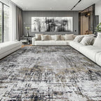 Aelenmu 10x14 Area Rugs for Living Room Dining Room Washable Black Gold | Soft - Image 2