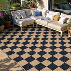 Lahome Checkered Easy Jute 6x9 Area Rugs, Outdoor Patio Rug Washable | - Image 3