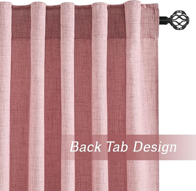 RYB HOME Sheer Curtains 102 inches, Extra Long Floor to Ceiling Curtains | Half - Image 3